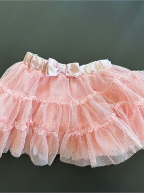 Koala Kids Pink Layered Tulle Tutu Skirt with Bow Sz 9-12M